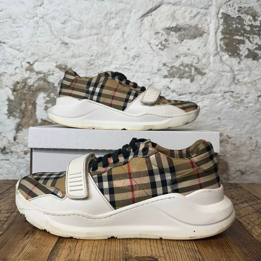 Burberry Ramsey Tan Plaid White Sneaker Sz 11 (44)