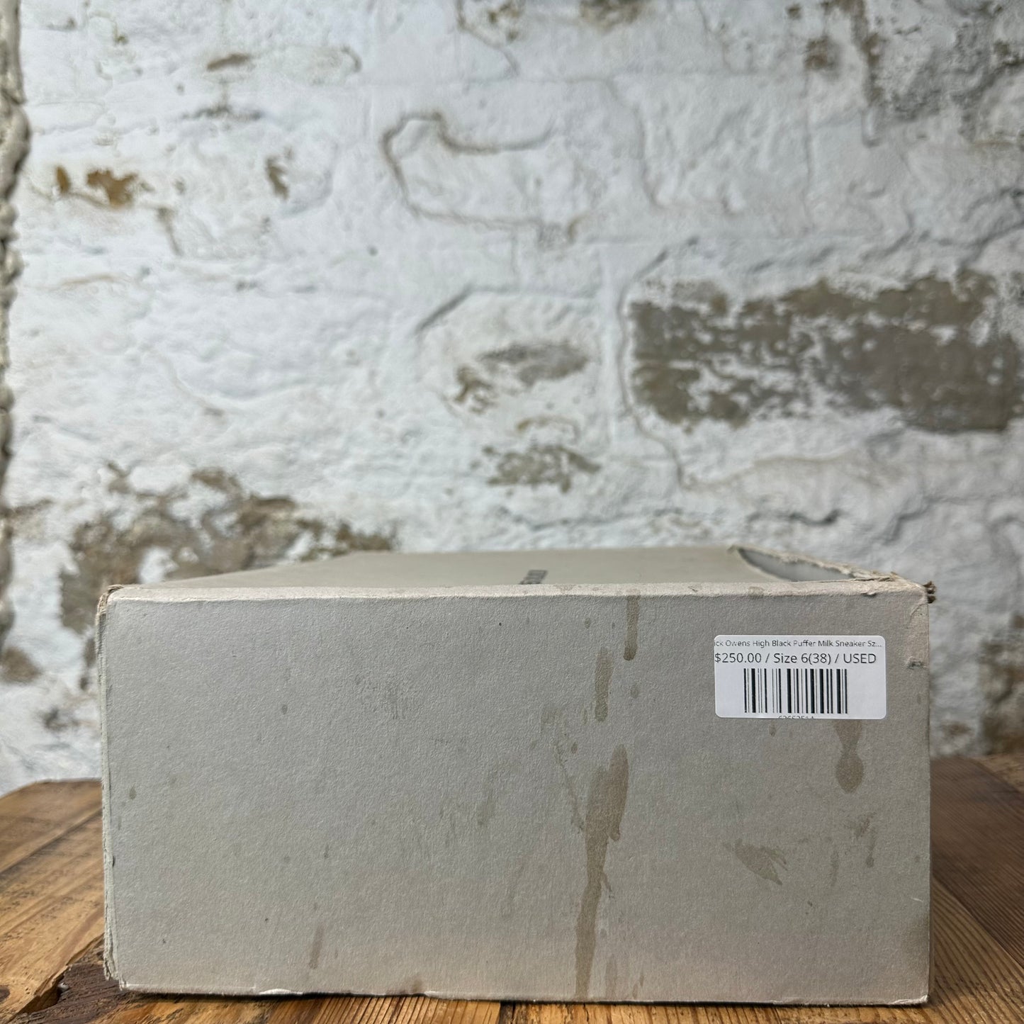 Rick Owens High Black Puffer Milk Sneaker Sz 6 (38)