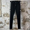 Amiri White AM Stripe Black Denim Jeans Sz 33