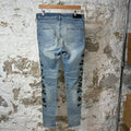 Amiri Green Camo Bones Blue Denim Jeans Sz 32