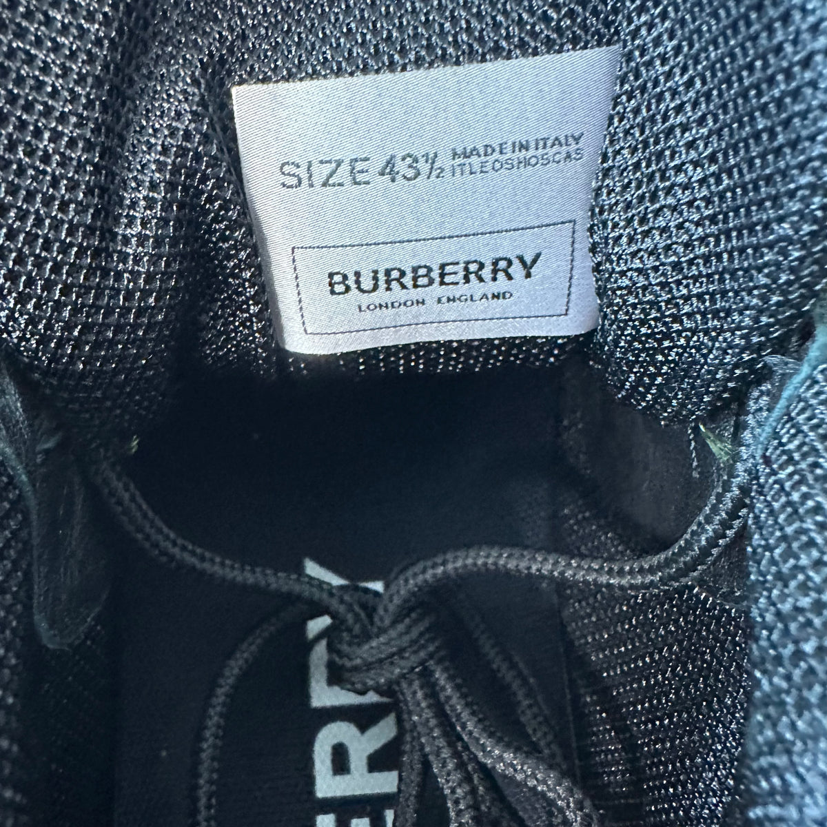 Burberry Arthur Olive Green Yellow Spellout Sneaker Sz 10.5 (43.5)