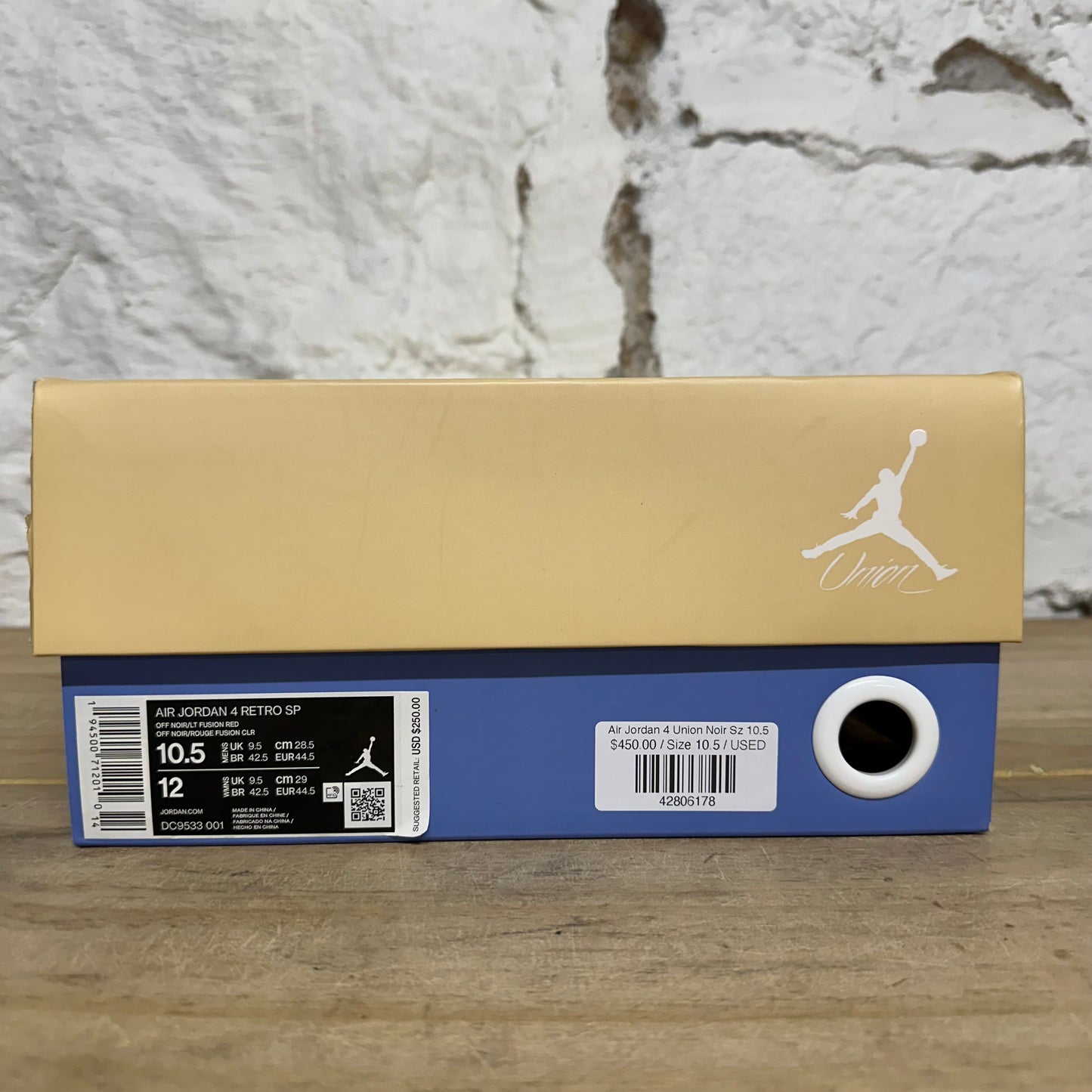 Air Jordan 4 Union Noir Sz 10.5