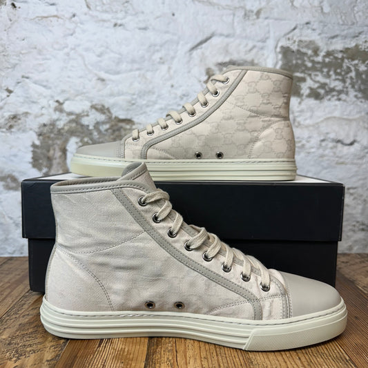 Gucci High Beige GG Monogram Sneaker Sz 8.5