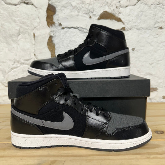 Air Jordan 1 Mid Winterized Black Grey Sz 10 DS
