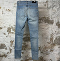 Amiri MX1 Cream Suede Blue Denim Jeans Sz 30