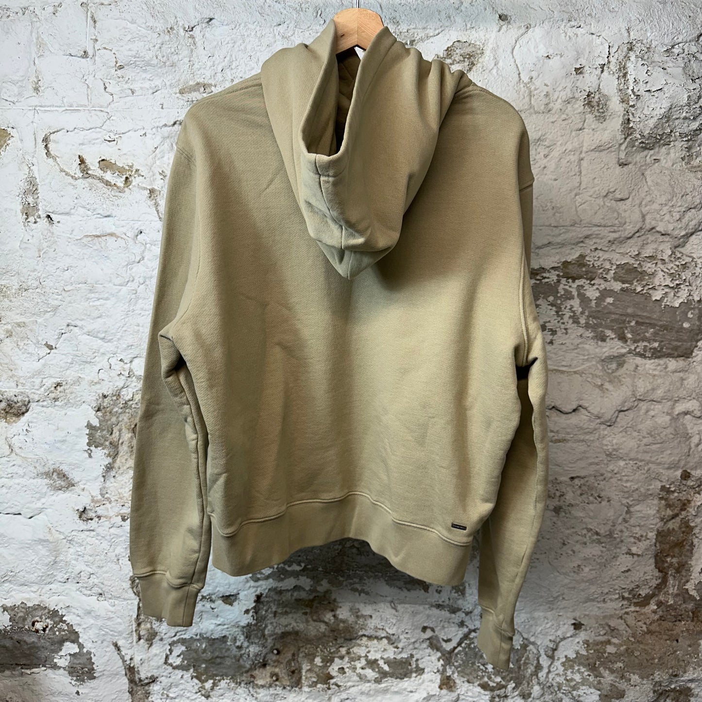 Amiri White Bar Logo Hoodie Beige Sz M