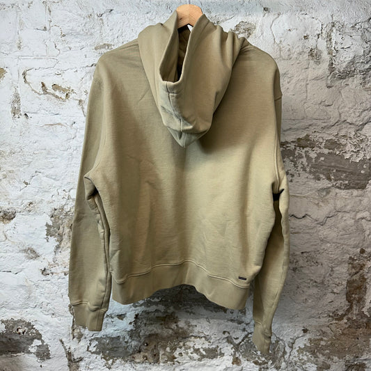 Amiri White Bar Logo Hoodie Beige Sz M