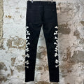 Amiri SIlver Bones Black Denim Jeans Sz 32