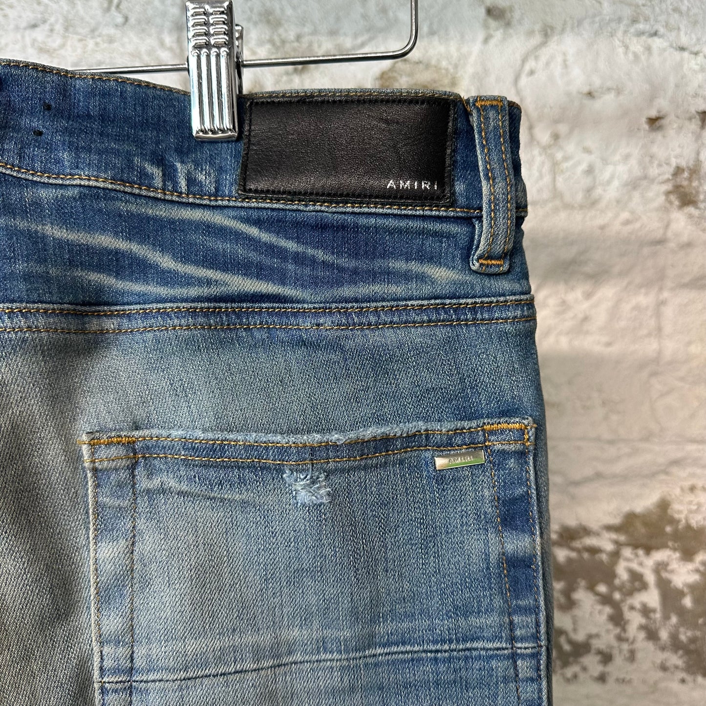 Amiri MX1 Sky Blue Cream Blue Denim Jeans Sz 31