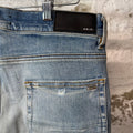 Amiri Plain Blue Distressed Denim Jeans Sz 32