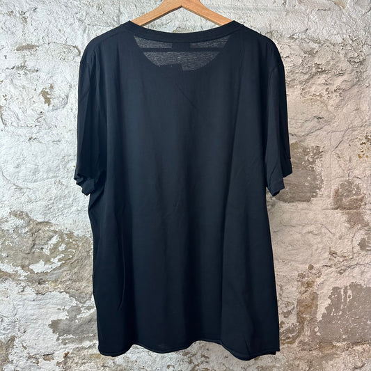 Saint Laurent Snake Rose Heart Black T-Shirt Sz L