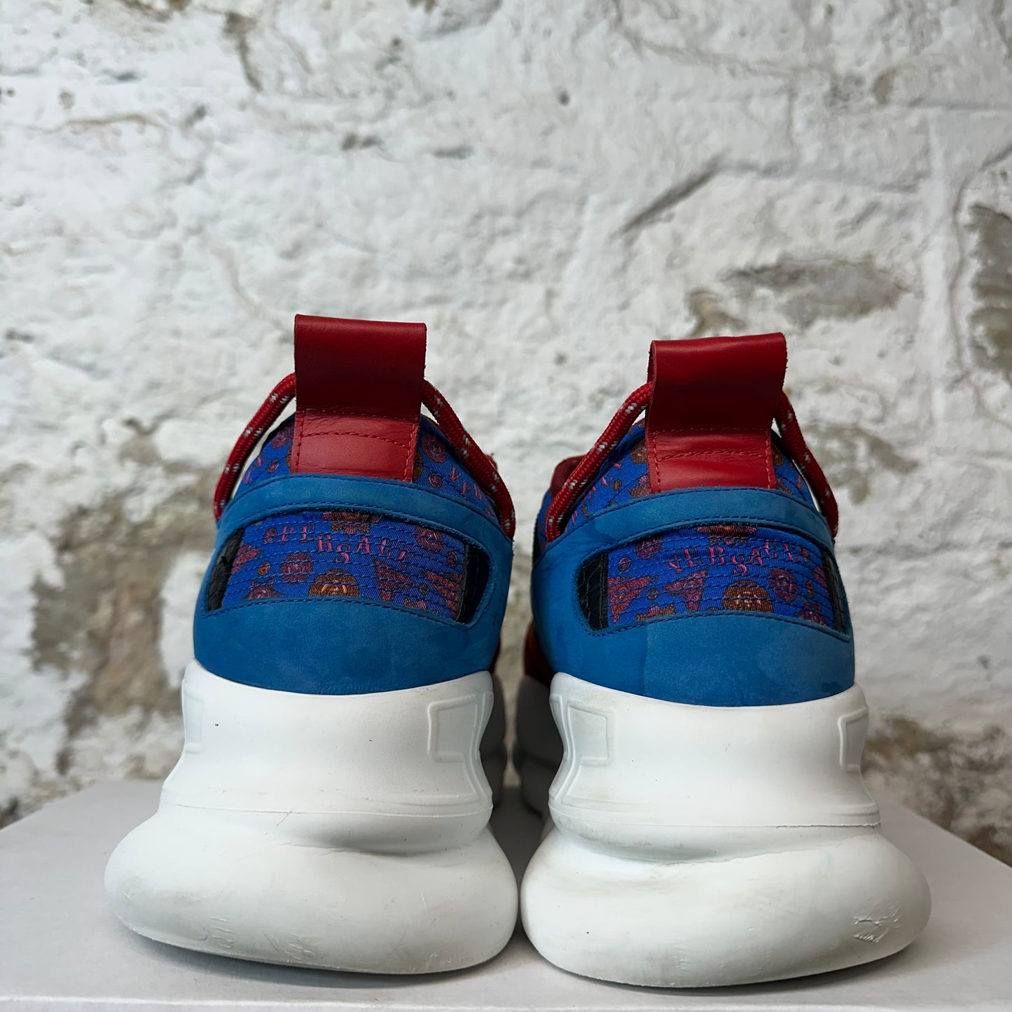Versace Chain Reaction Blue Red White Sneaker Sz 8 (41)