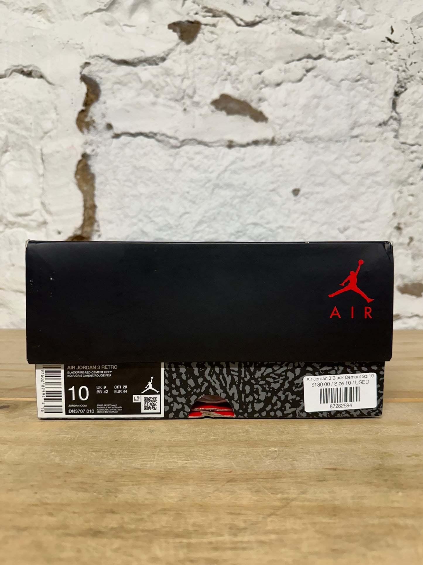 Air Jordan 3 Black Cement Sz 10