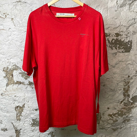 Off White Gray Arrows Red T-shirt Sz L