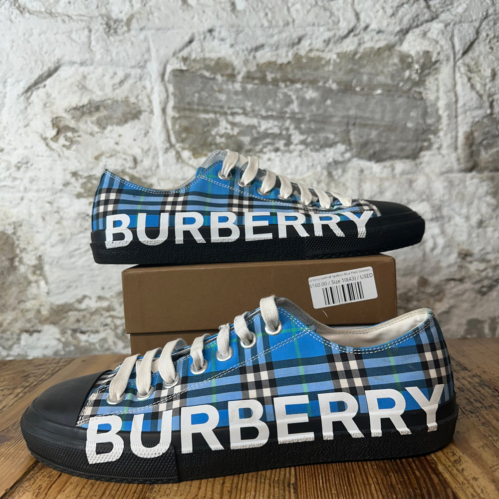 Burberry Larkhall Spellout Blue Plaid Sneaker Sz 10 (43)