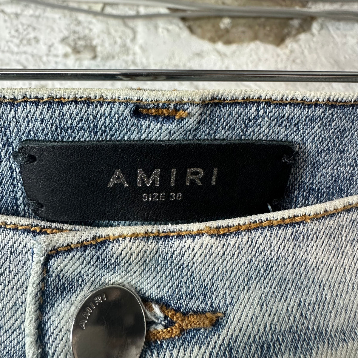 Amiri Plain Washed Blue Denim Jeans Sz 38