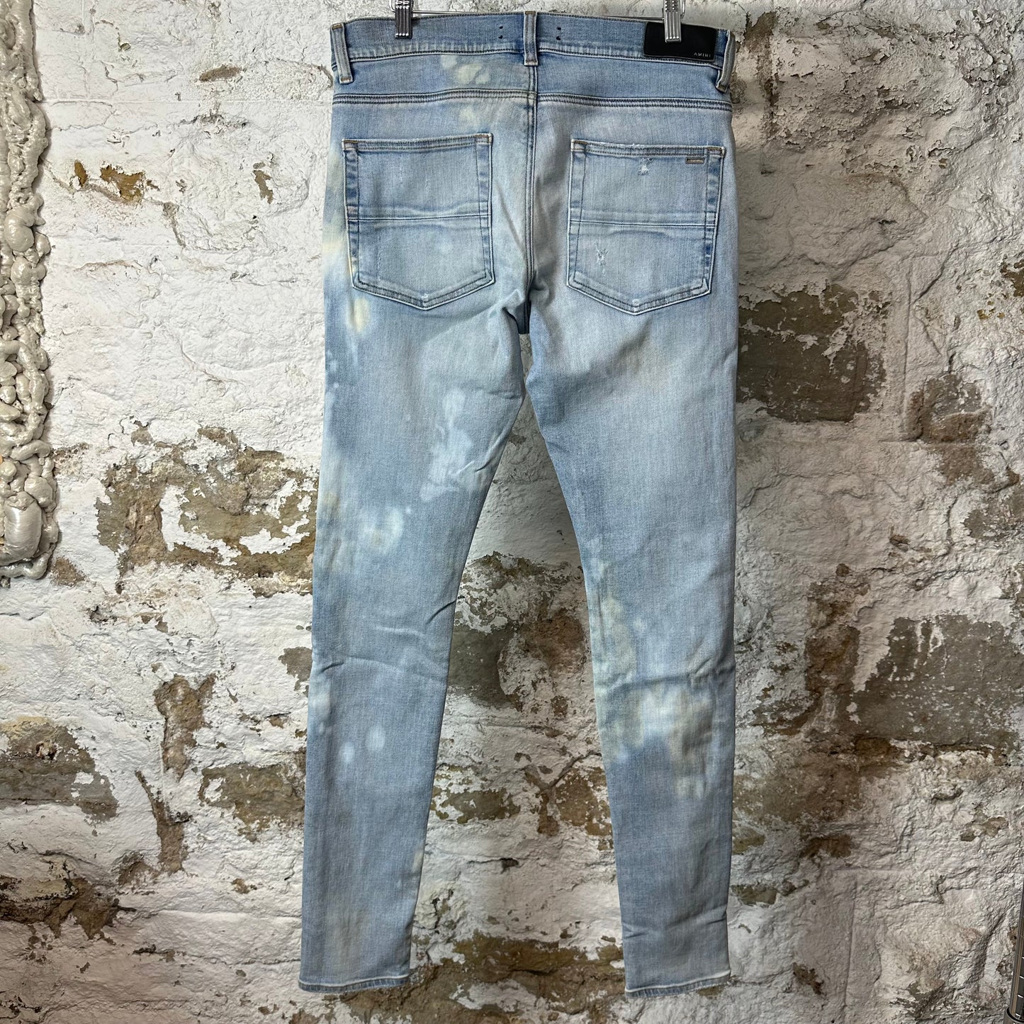 Amiri MX1 Yellow Suede Blue Denim Jeans Sz 31