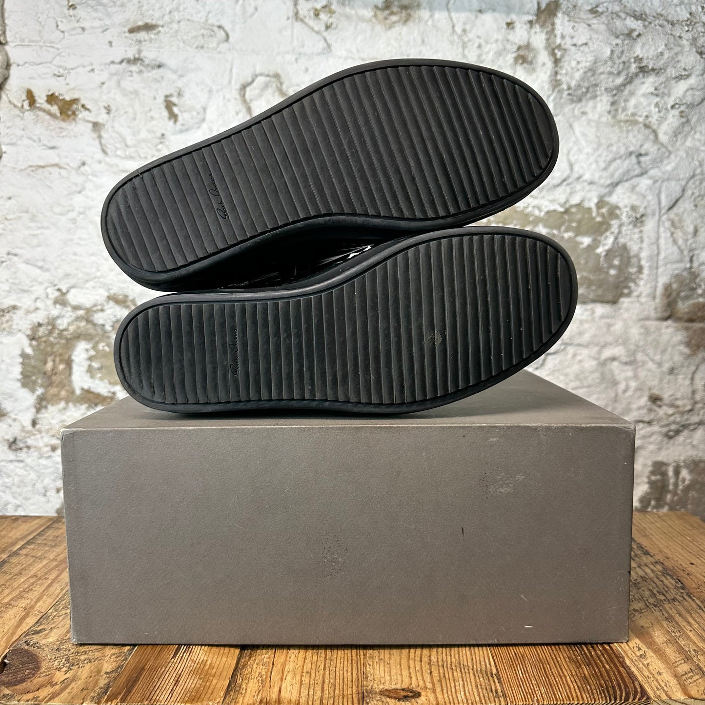 Rick Owens High Jumbo Lace Triple Black Sneaker Sz 15 (48)