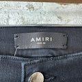 Amiri MX1 Grey Art Patch Black Denim Jeans Sz 38