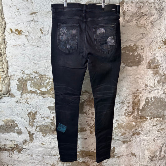 Amiri Stitched Black Denim Jeans Sz 36