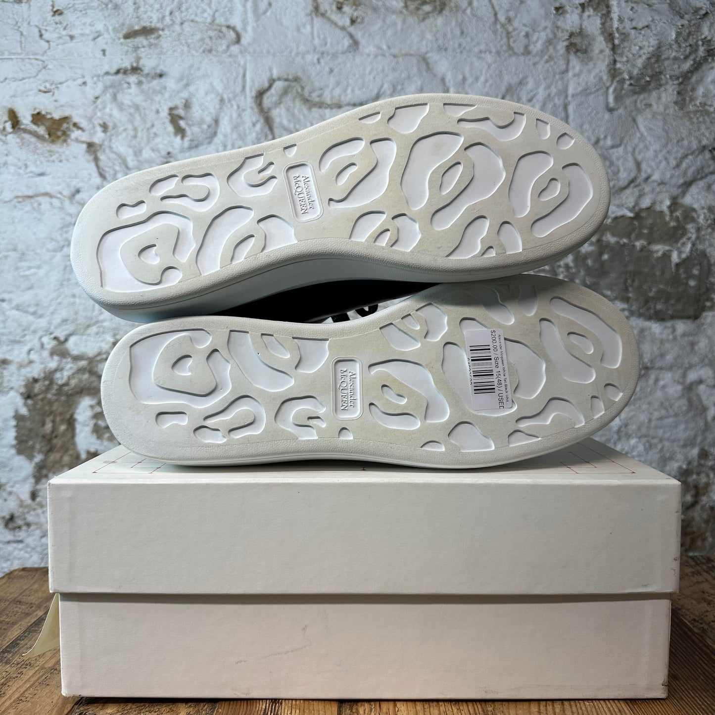 Alexander McQueen White Tab Black White Sneaker Sz 15 (48)