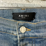 Amiri MX1 Green Plaid Flannel Blue Denim Jeans Sz 38