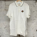 Burberry White Square Logo Polo Sz 2XL (Stained)
