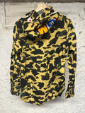 Bape Yellow Camo Shark Button Up Jacket Sz L