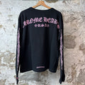 Chrome Hearts Matty Boy Pink Script Waffle Black Thermal Long Sleeve Sz L