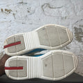 Prada Americas Cup Teal Patent Cream White Sneaker Sz 8.5