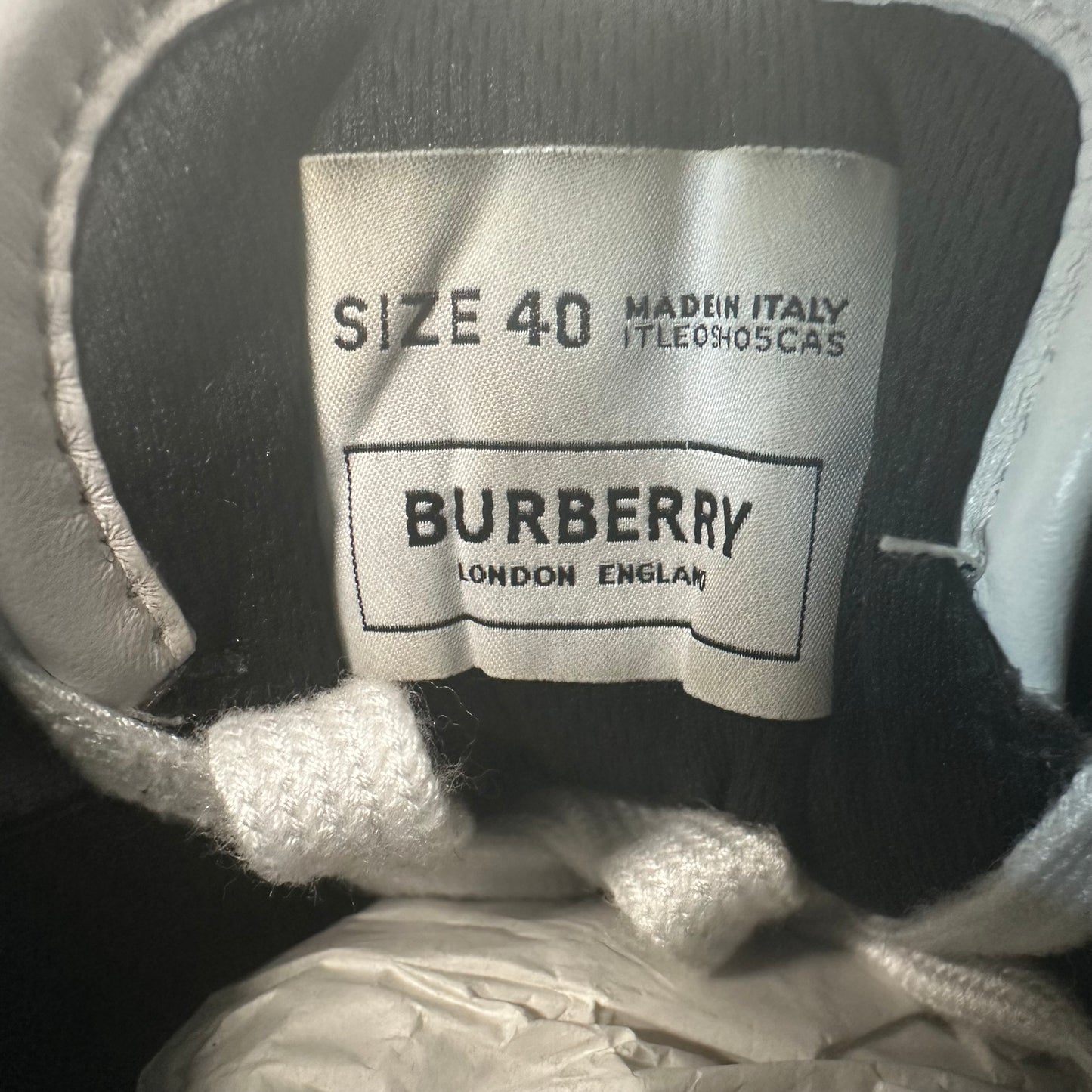 Burberry Ramsey Brown White Black Sneaker Sz 7 (40)