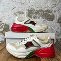 Gucci Rhyton White Red Green Sneaker Sz 8