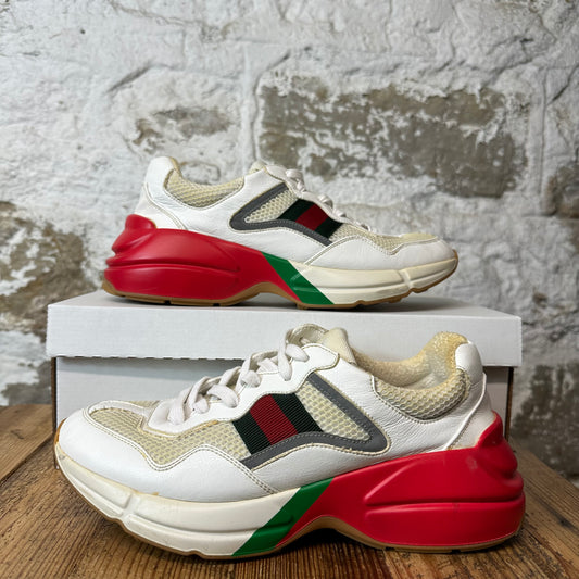 Gucci Rhyton White Red Green Sneaker Sz 8