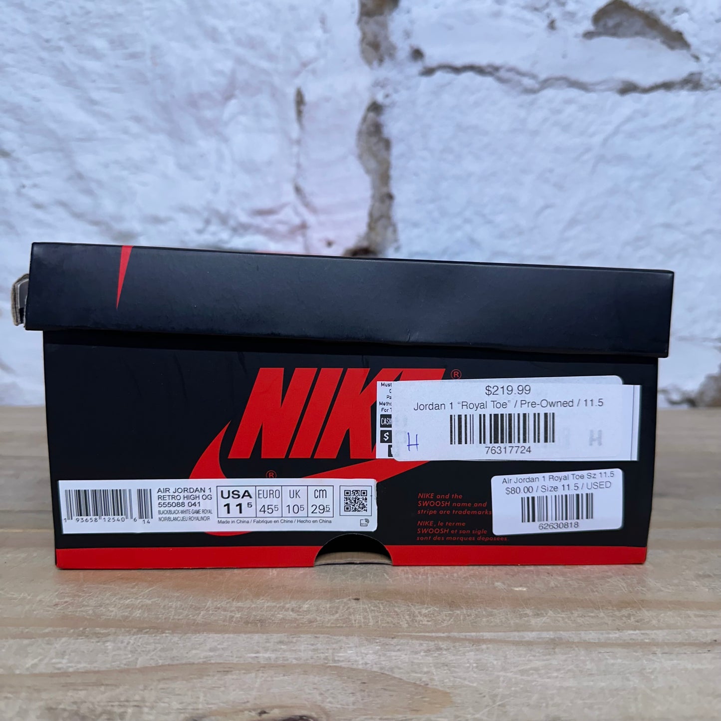 Air Jordan 1 High Royal Toe Sz 11.5