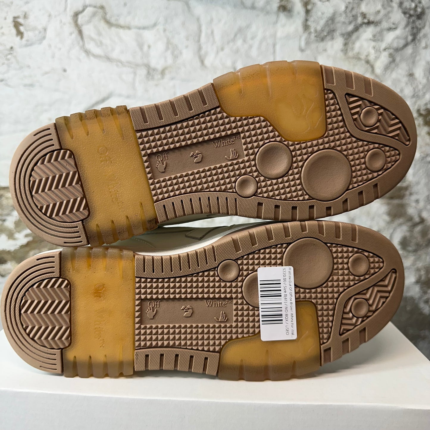 Off-White Out Of Office Brown White For Walking Sneaker Sz 8 (41)