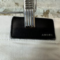 Amiri MX1 White Leather White Denim Jeans Sz 34