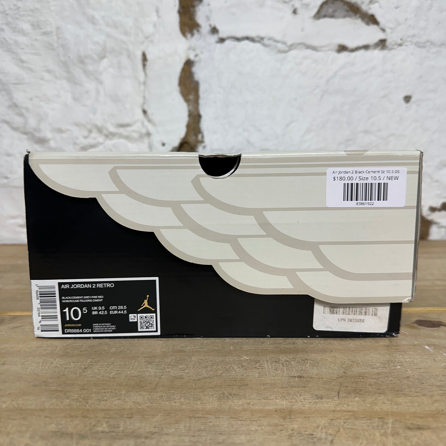 Air Jordan 2 Black Cement Sz 10.5 DS