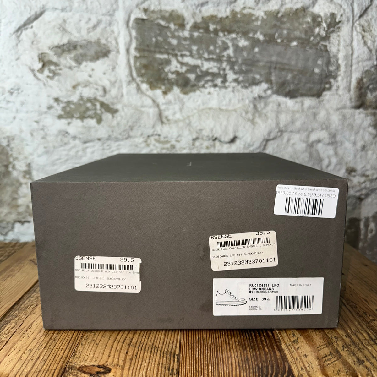 Rick Owens Black Milk Sneaker Sz 6.5 (39.5)