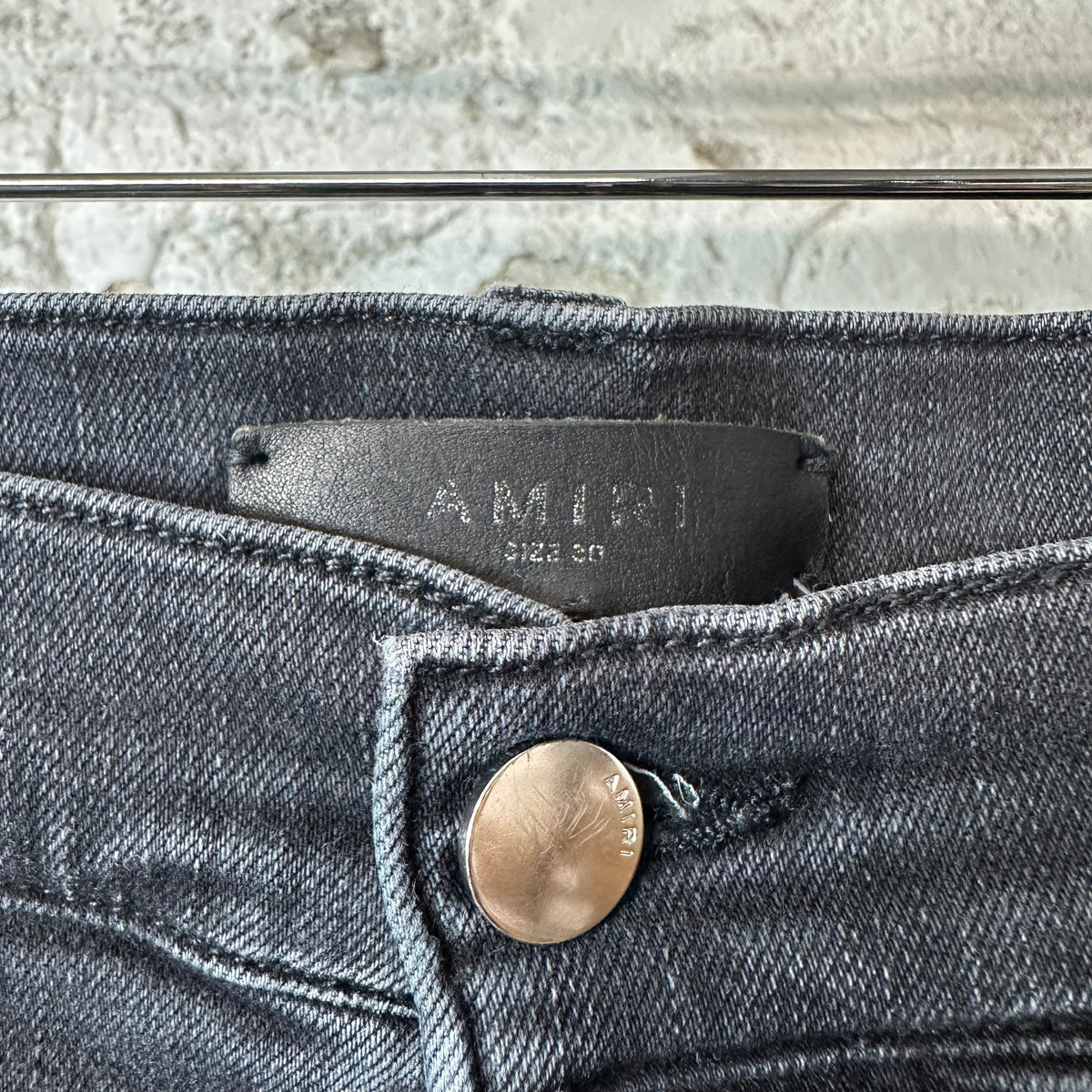 Amiri Plain Faded Black Denim Jeans Sz 30