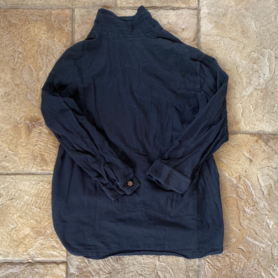 Issey Miyake Black Button Up Shirt Sz L