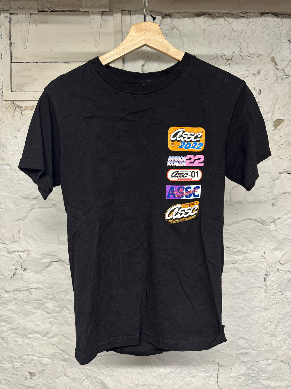 ASSC Sports Logos Black T-Shirt Sz S