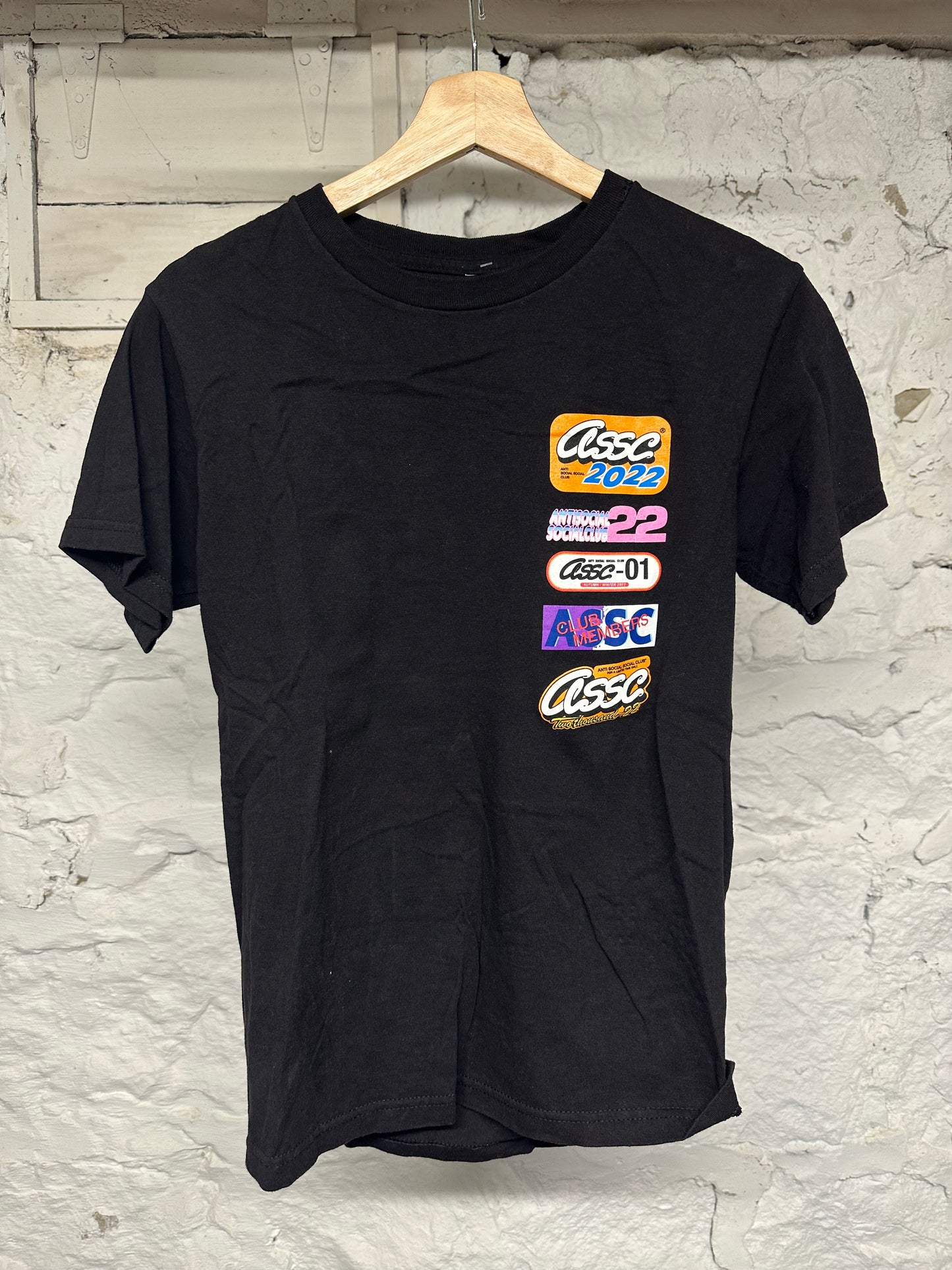 ASSC Sports Logos Black T-Shirt Sz S
