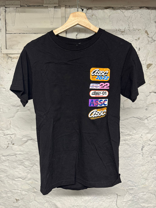 ASSC Sports Logos Black T-Shirt Sz S