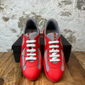 Prada Americas Cup Red Rubber Grey Sneaker Sz 8 (41) DS
