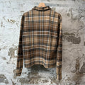 Vale Brown Plaid Rhinestone Flannel Sz M