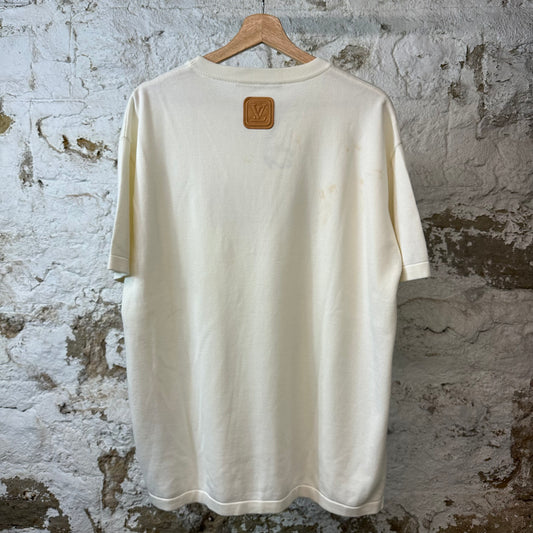 Louis Vuitton Lovers Patch T-shirt White Sz XL (Stained)