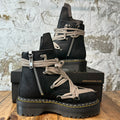 Rick Owens 1460 Quad Sole Megalace Boot Black Sz 9