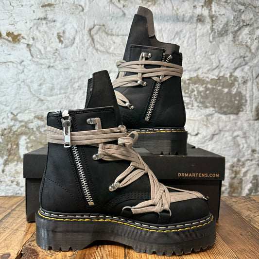 Rick Owens 1460 Quad Sole Megalace Boot Black Sz 9