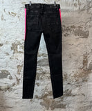 Amiri Pink Stripe Black Denim Jeans Sz 31