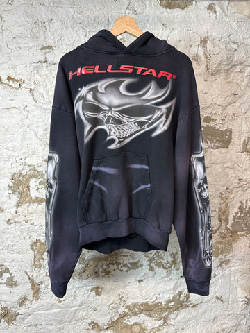 Hellstar Red Spell Faded Black Hoodie Sz S